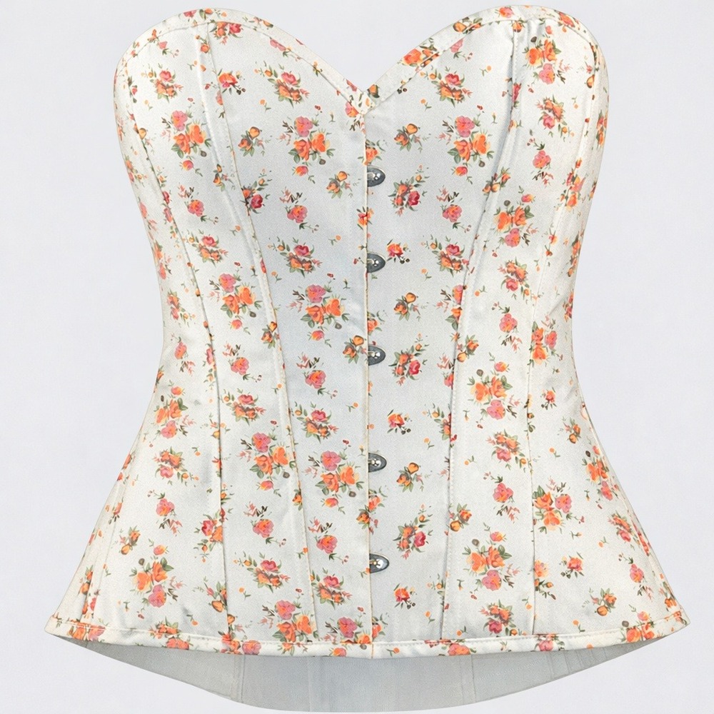 NWT Corset Story Floral Coquette Regency Sweetheart Over Bust Corset, Size 12